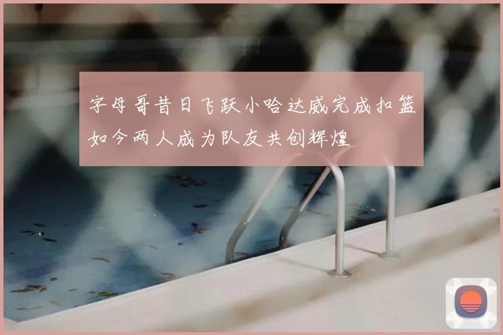 字母哥昔日飞跃小哈达威完成扣篮如今两人成为队友共创辉煌
